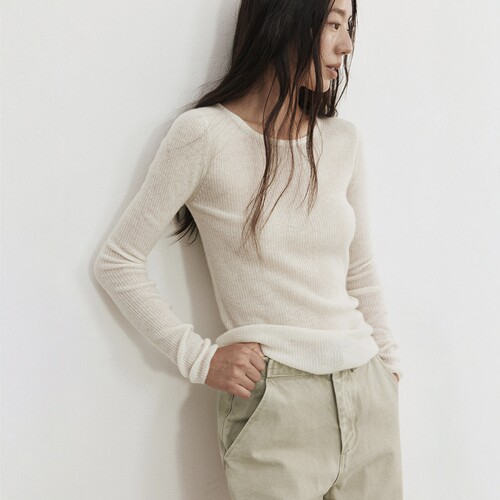 秋季圆领套头长袖羊毛针织打底衫