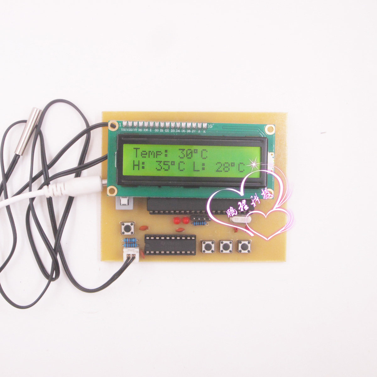 基于51单片机热敏电阻温度计设计 测温 成品 电子设计