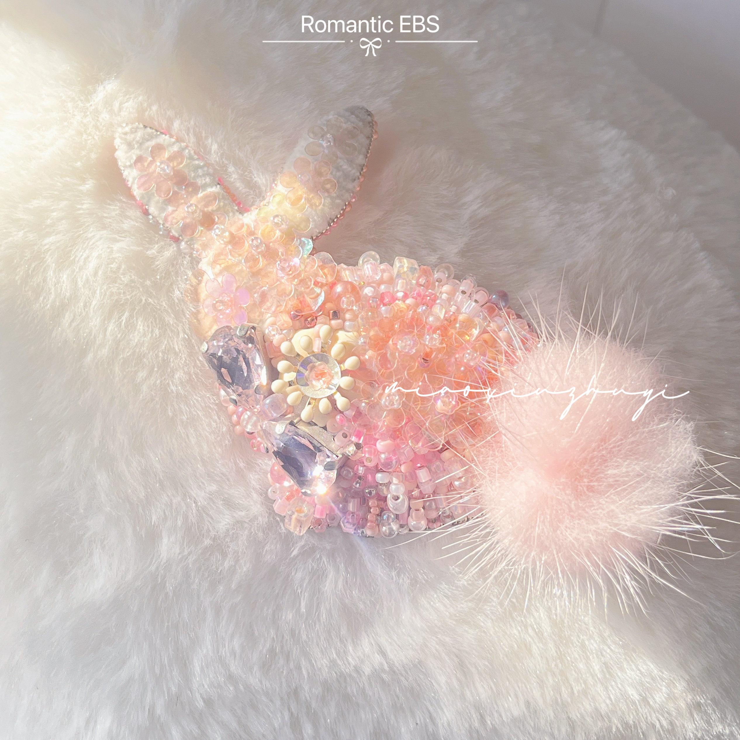 diy月兔胸针非成品手绣材料包