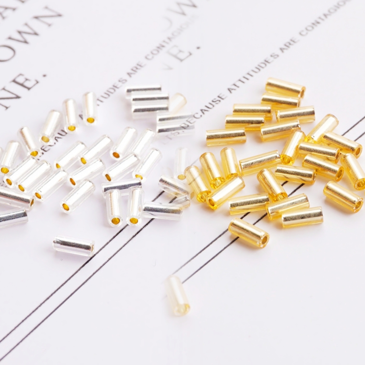 新娘金银色灌银管珠手工刺绣串珠