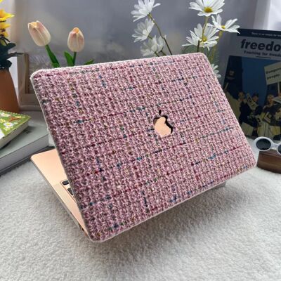 macbookair电脑壳手工裁缝布料款小香风粉macbookpro笔记本电脑壳