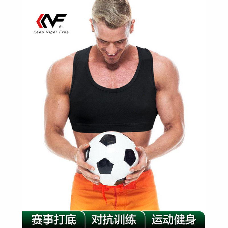 kvf男士跑步运动对抗训练背心短款唤醒装备中厚高弹运动爆汗束胸