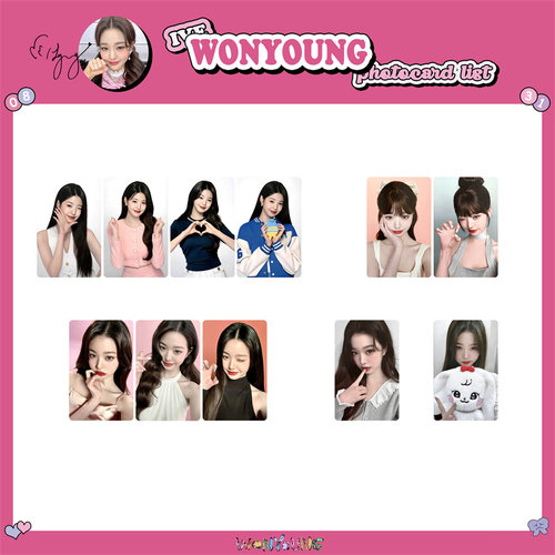 张元英Wonyoung单人代言卡2025快闪卡芙ive满额卡小卡周边自印ins