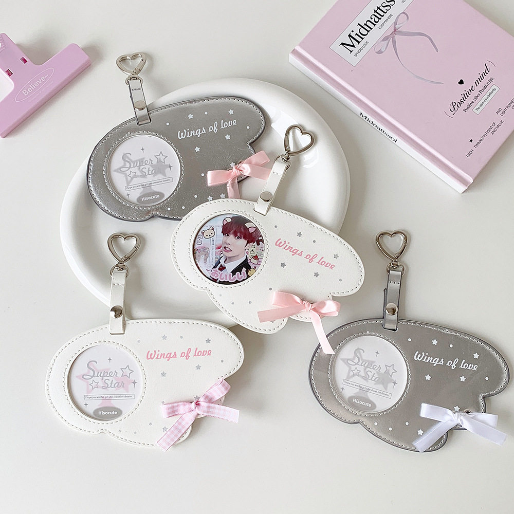 ins韩版银色翅膀吧唧挂件卡套70mm吧唧收纳展示保护套痛包挂件女,收纳整理,卡套,淘宝优惠券,粉丝福利购,淘宝优惠卷