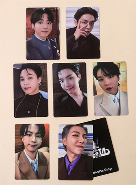 防弹少年团周边小卡金硕珍 闵玧其收藏卡12周年festa 拍立得照片