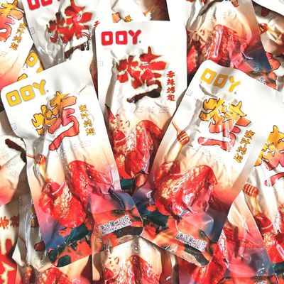 口口丫烤翅香辣味蜜汁烤鸭翅30g即食卤味鸭肉零食鸭翅膀批发一箱