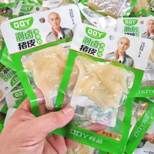 口口丫山椒猪皮水晶泡椒Q弹猪皮开袋即食多味猪肉皮零食批发一箱