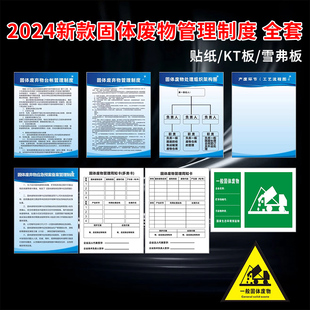2024固体废弃物管理制度一般废物应急预案周知卡危废间标识牌定制