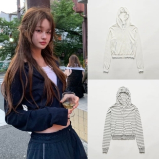 现货 the barnnet八奶25新款 气质显瘦连帽拉链卫衣早秋薄款外套