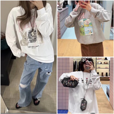 折扣现货｜SusanGan125ss动物印花长袖T恤男女同款圆领宽松卫衣