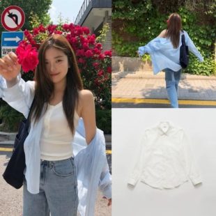 现货The barnnet25新洋气休闲百搭亲肤翻领微透防晒衫轻薄衬衫