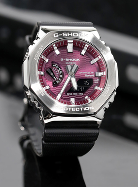 卡西欧手表男G-SHOCK金属农家橡树太阳能蓝牙运动防水GBM-2100A