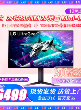 LG 27GR95UM 27寸显示器Mini-LED屏NanoIPS游戏电竞4k160Hz电脑屏
