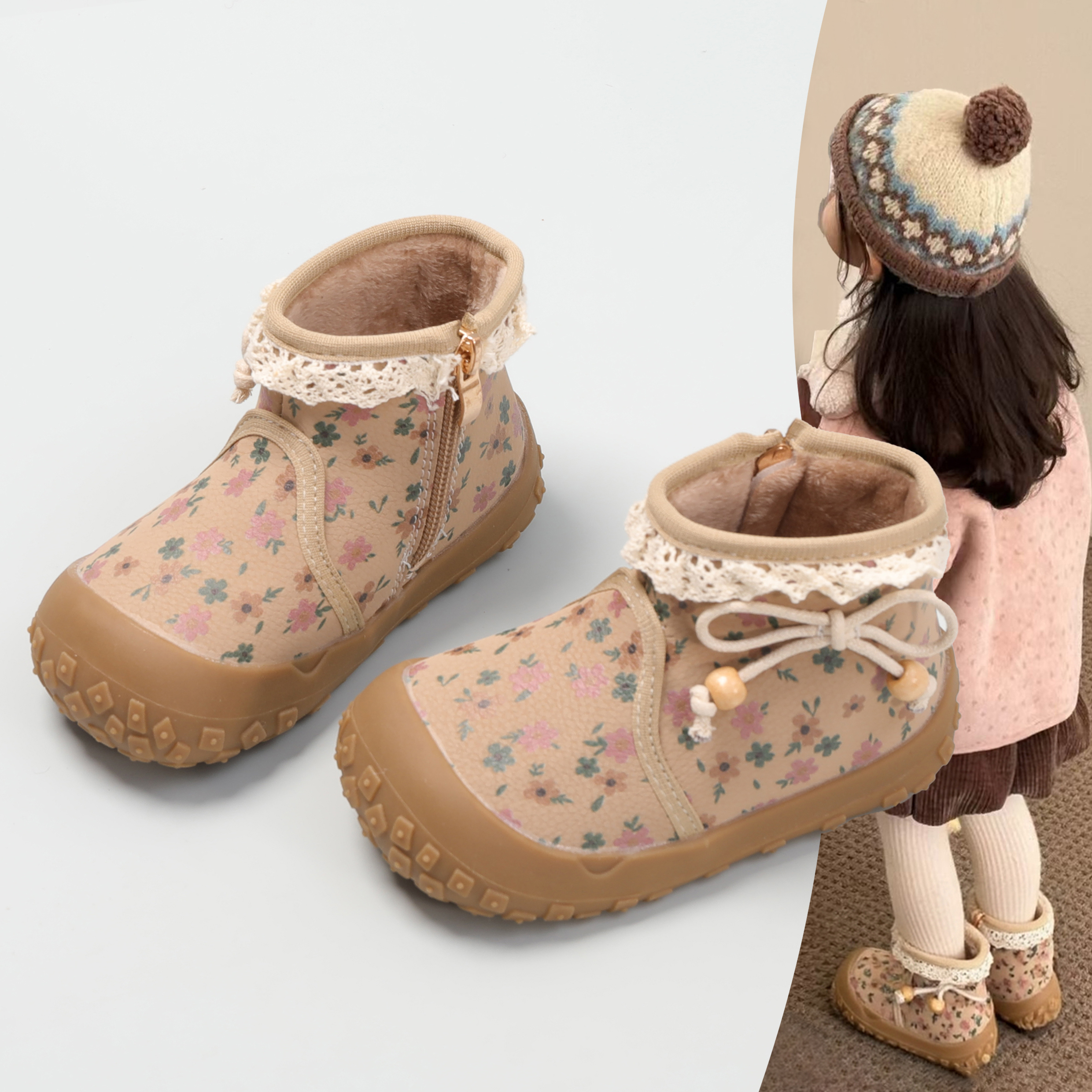 儿童棉鞋2025冬季款保暖女童