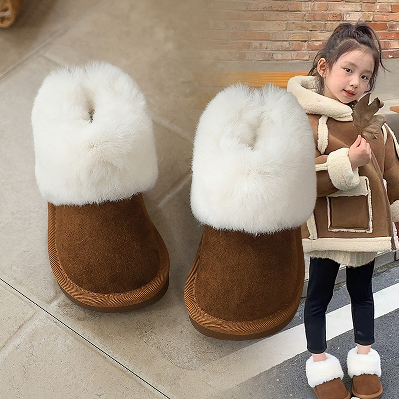 女童毛毛鞋2025冬季新款加绒