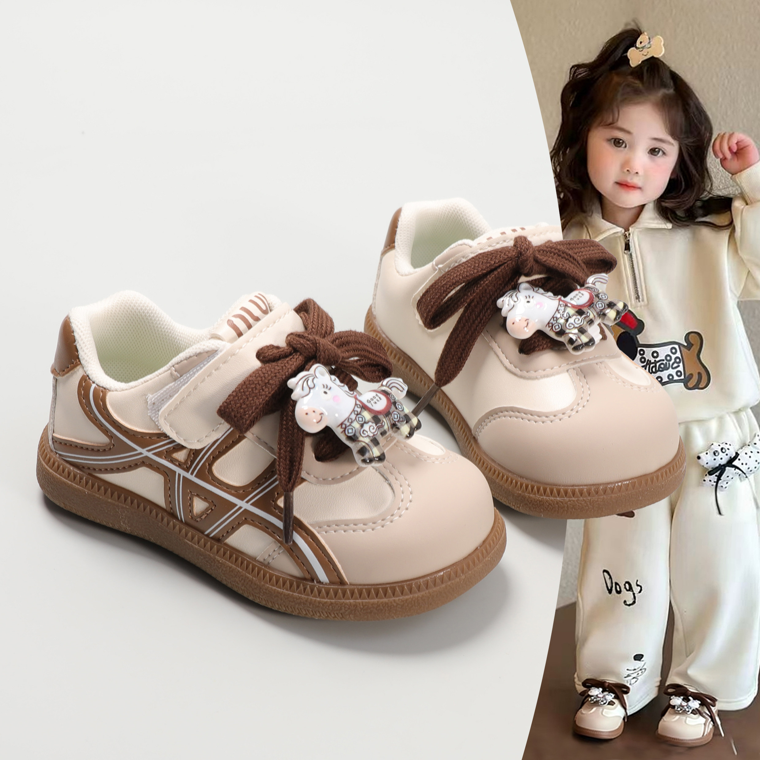 复古百搭男女童运动鞋卡通装饰魔术贴软底舒适板鞋低帮可爱休闲鞋,童鞋/婴儿鞋/亲子鞋,运动鞋,淘宝优惠券,粉丝福利购,淘宝优惠卷