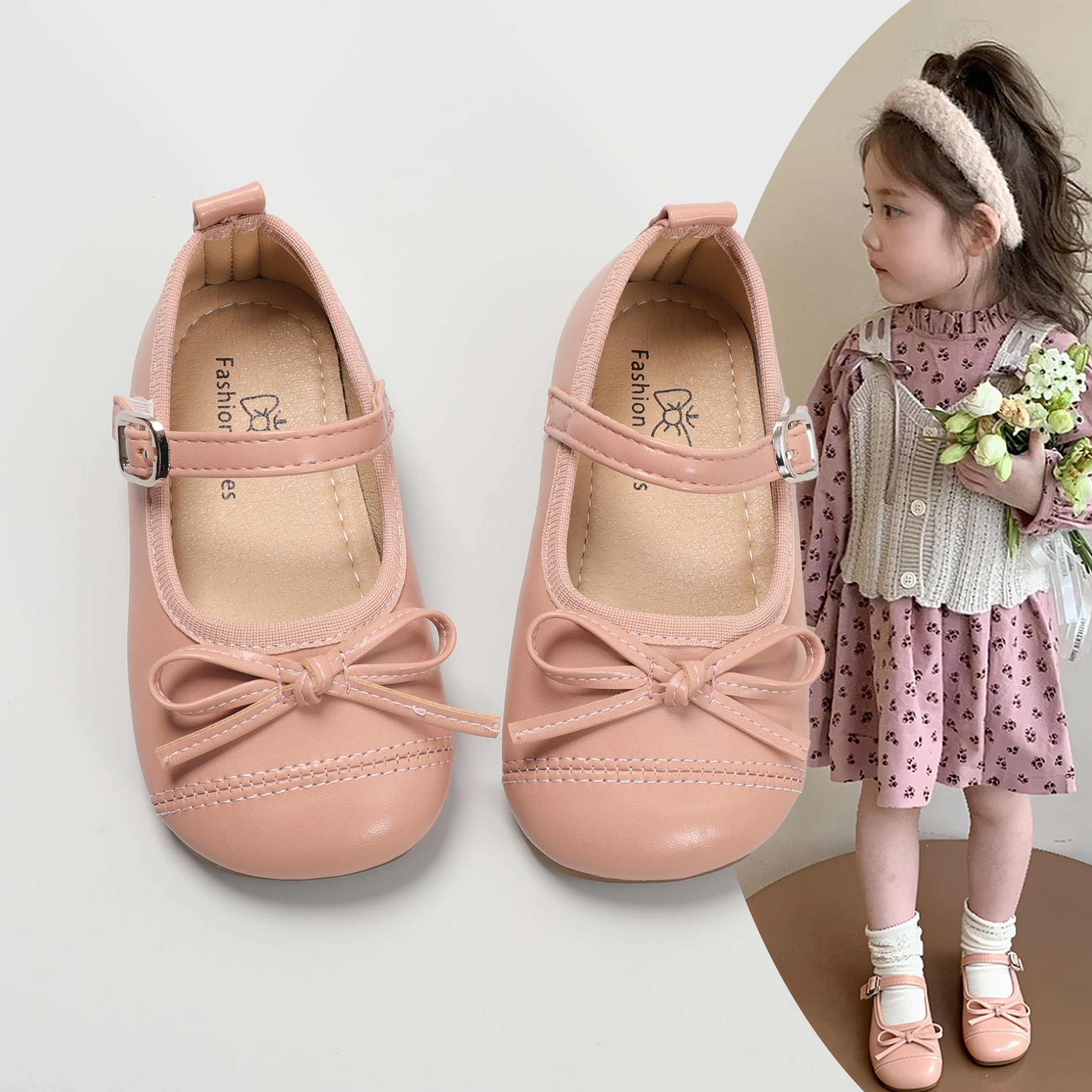 儿童皮鞋甜美风玛丽珍鞋女童蝴蝶结一字扣带魔术贴公主鞋软底单鞋,童鞋/婴儿鞋/亲子鞋,皮鞋,淘宝优惠券,粉丝福利购,淘宝优惠卷