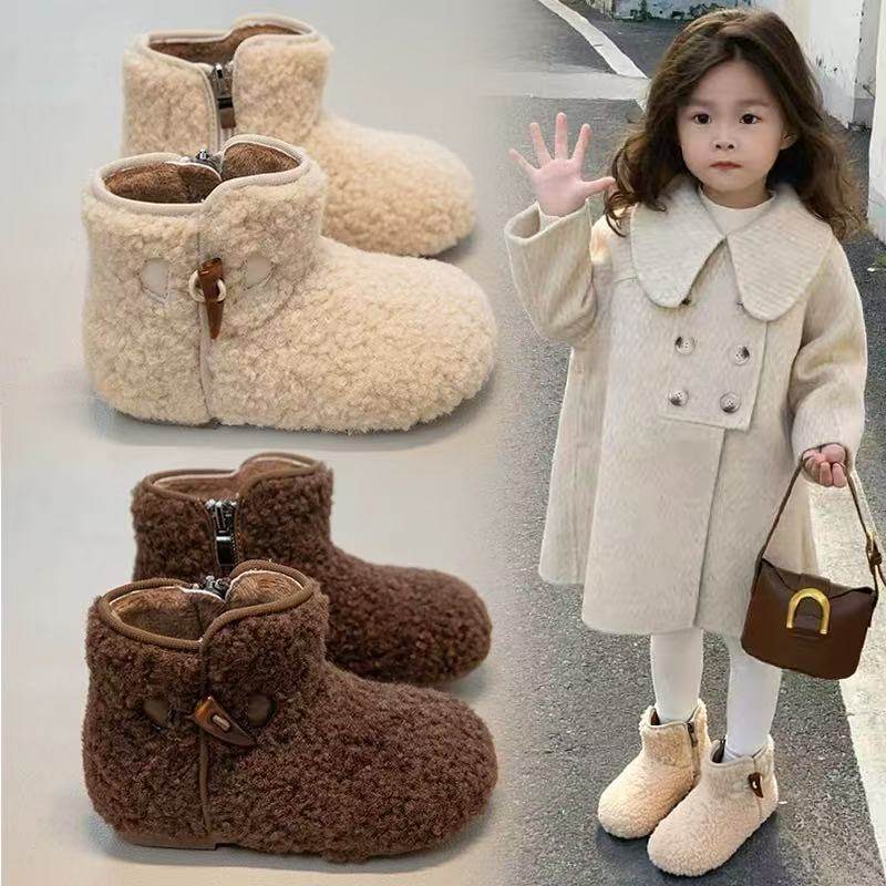 儿童棉鞋加绒保暖羊羔绒短靴2025秋冬季新款女童公主二棉雪地靴冬,童鞋/婴儿鞋/亲子鞋,棉鞋,淘宝优惠券,粉丝福利购,淘宝优惠卷