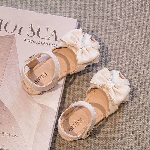 Летние сандалии, модные детские туфли с бантиком для принцессы, обувь, сезон 2021, мягкая подошва