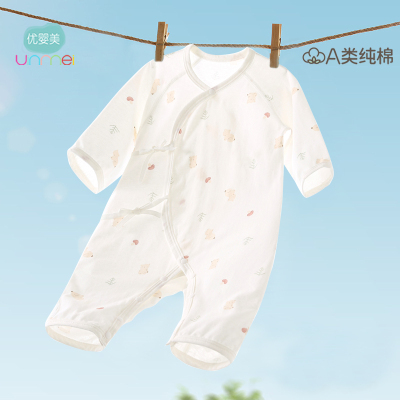 婴儿连体衣夏护肚月子服薄款