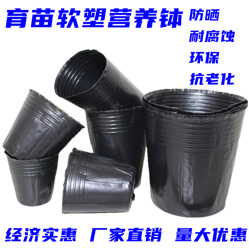 黑色塑料花盆加厚营养钵育苗盆果树育苗袋一次性种植袋育苗杯载智 Изображение 1 黑色塑料花盆加厚营养钵育苗盆果树育苗袋一次性种植袋育苗杯载智 Изображение 1