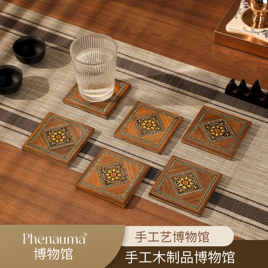进口手工实木杯垫茶杯垫桌面杯托