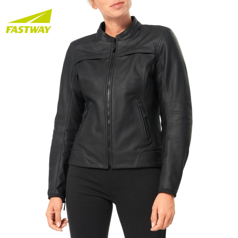 德国Fastway City 211皮衣女子户外骑行服水牛皮夹克防摔安全舒适