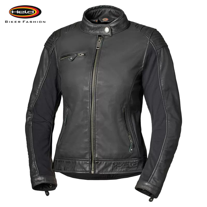 德国Held女子皮衣日常通勤骑行服牛皮夹克外套