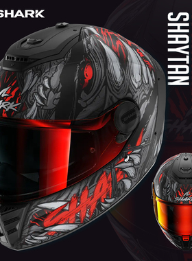 法国Shark鲨鱼头盔Spartan RS全盔个性防雾双镜片骑行头盔