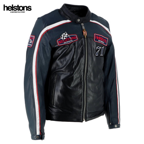 法国Helstons Formula Sport复古真皮皮衣机车皮夹克骑行服保暖外
