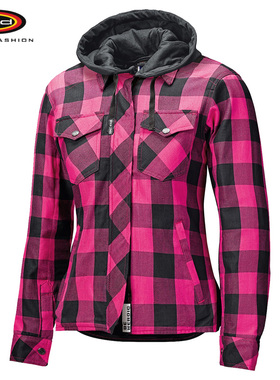 德国Held Lumberjack II 62010女式格子衬衫连帽夹克骑行服