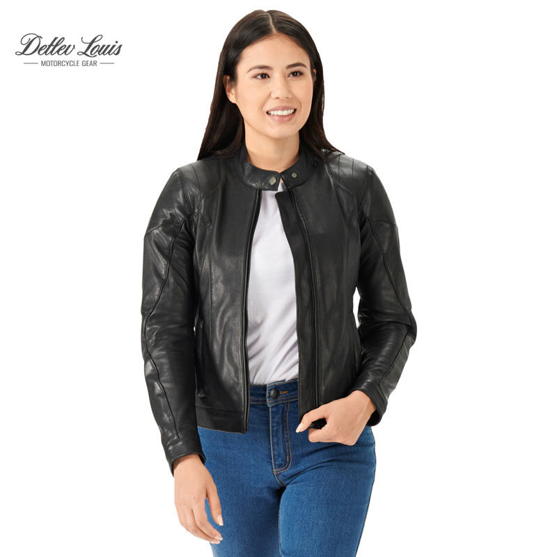 德国Detlev Louis女子皮衣真皮夹克户外骑行服皮夹克