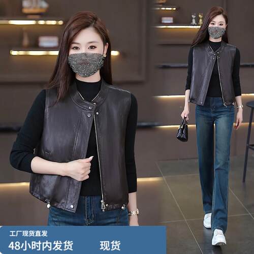 都市穿搭立领拉链新款马甲女士秋季新款短款修身马夹外套小个子上