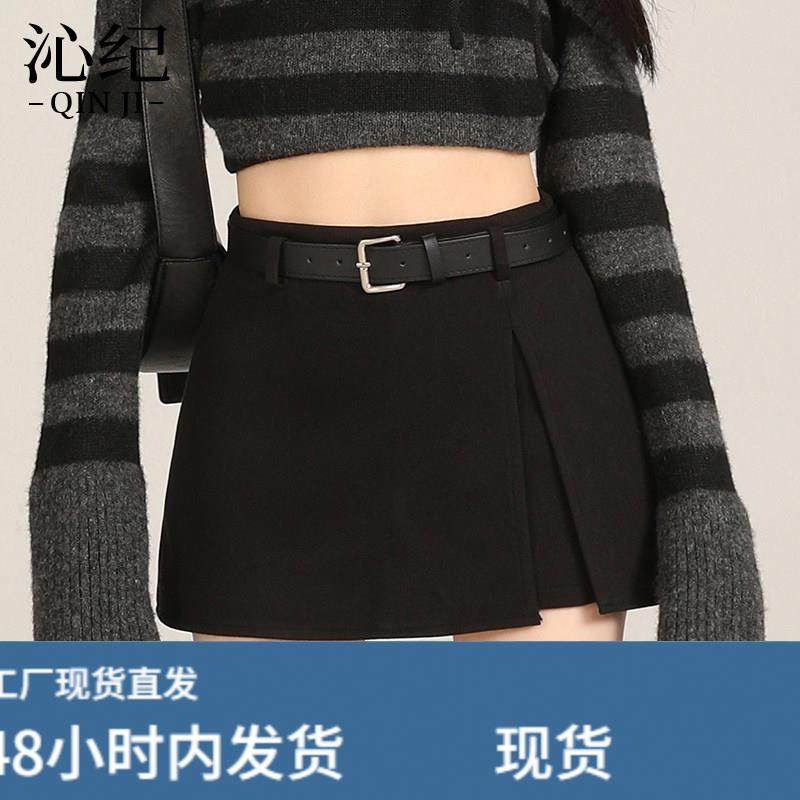 小个子毛呢半身裙女2026秋冬新款防走光侧边开叉辣妹A字短裤裙子,女装/女士精品,半身裙,淘宝优惠券,粉丝福利购,淘宝优惠卷