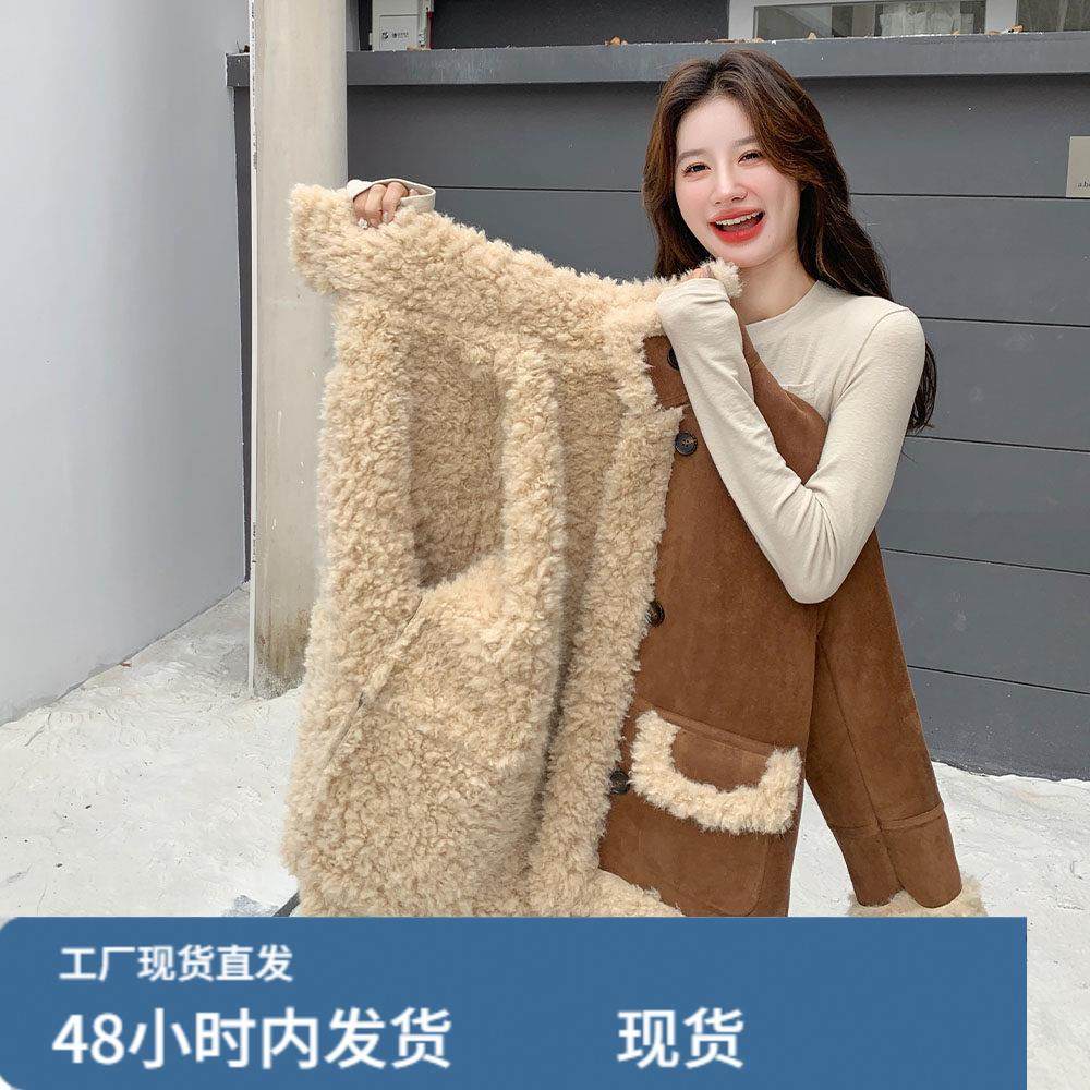 美拉德咖色皮毛一体羊羔毛厚外套女秋冬超火好看高级小众加绒棉服,运动/瑜伽/健身/球迷用品,广场舞套装,淘宝优惠券,粉丝福利购,淘宝优惠卷