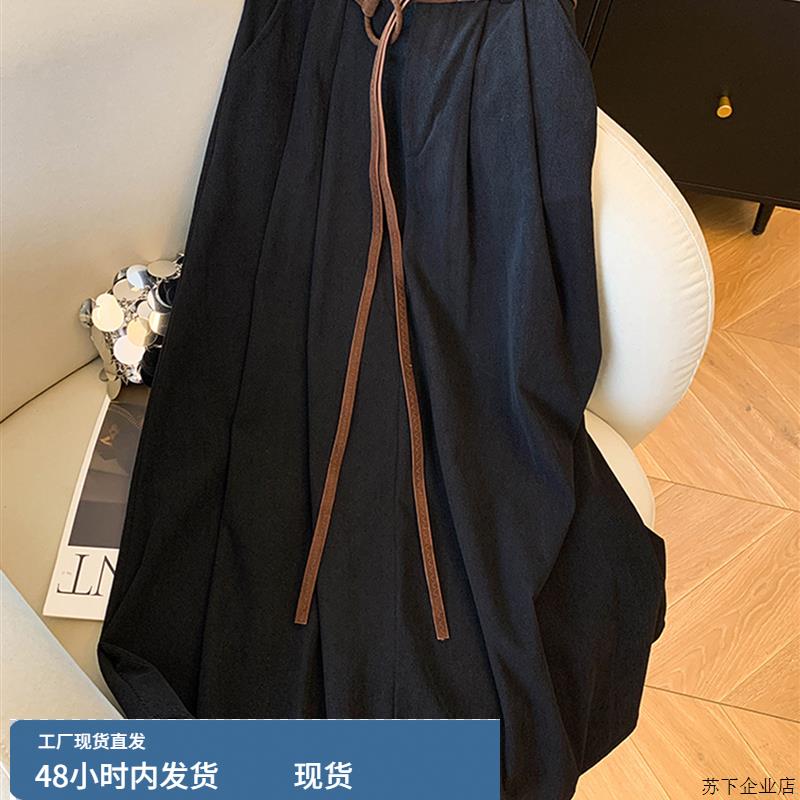 复古灯芯绒半身裙女秋冬梨型身材遮胯显瘦大摆裙气质高腰a字长裙