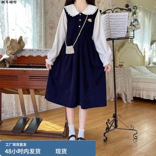 初中生娃娃领连衣裙秋冬13新款15岁少女大童学生14洋气甜美裙子16