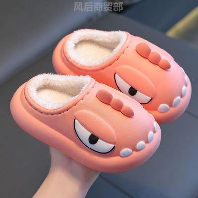 男童拖鞋外穿新款男宝女童冬天室内拖鞋可爱托鞋卡通暖室毛棉鞋毛