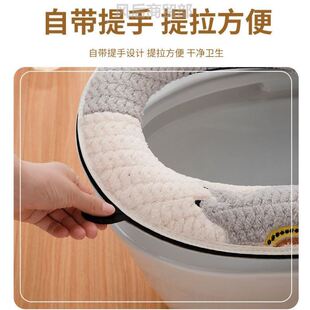 加厚桶垫两件套秋冬季家用通用型坐垫带盖坐便垫保暖双件马桶套罩