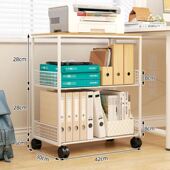 打印机置物架办公室落地家用移动带轮多功能多层大号简约