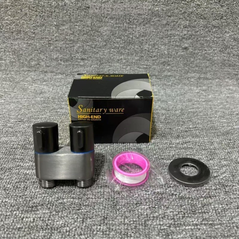 全铜马桶伴侣套装角阀卫生间冲洗增压喷枪一进二出双控双用二出阀