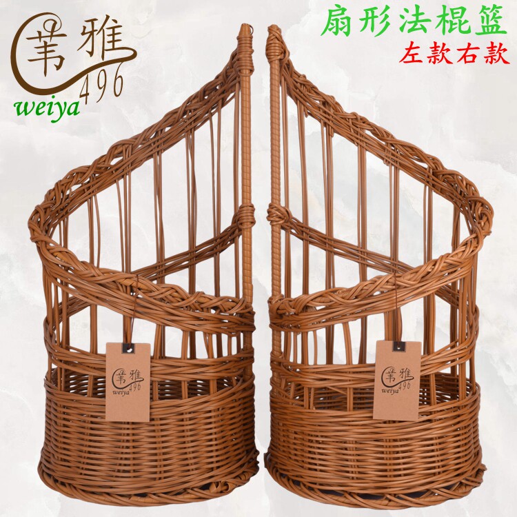仿藤法棍篮扇形仿藤编面包篮左右款油条蛋糕面包店欧式法棒筐展示