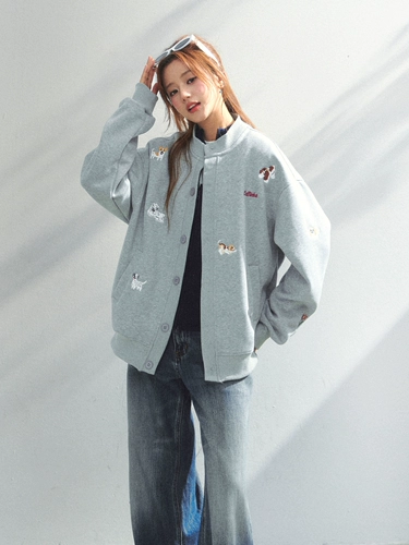 Милая толстовка, осенняя куртка, кардиган, с вышивкой, оверсайз