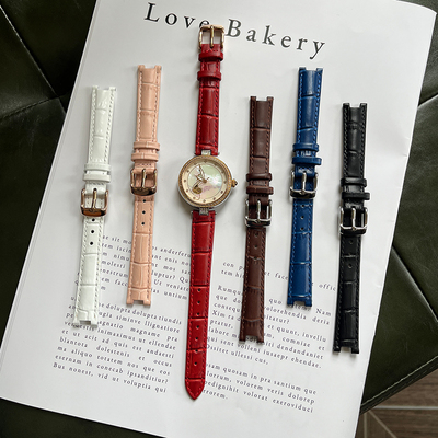 真皮手表带女适配飞亚达心弦L588/586/LA869凹口针扣配件14mm表链