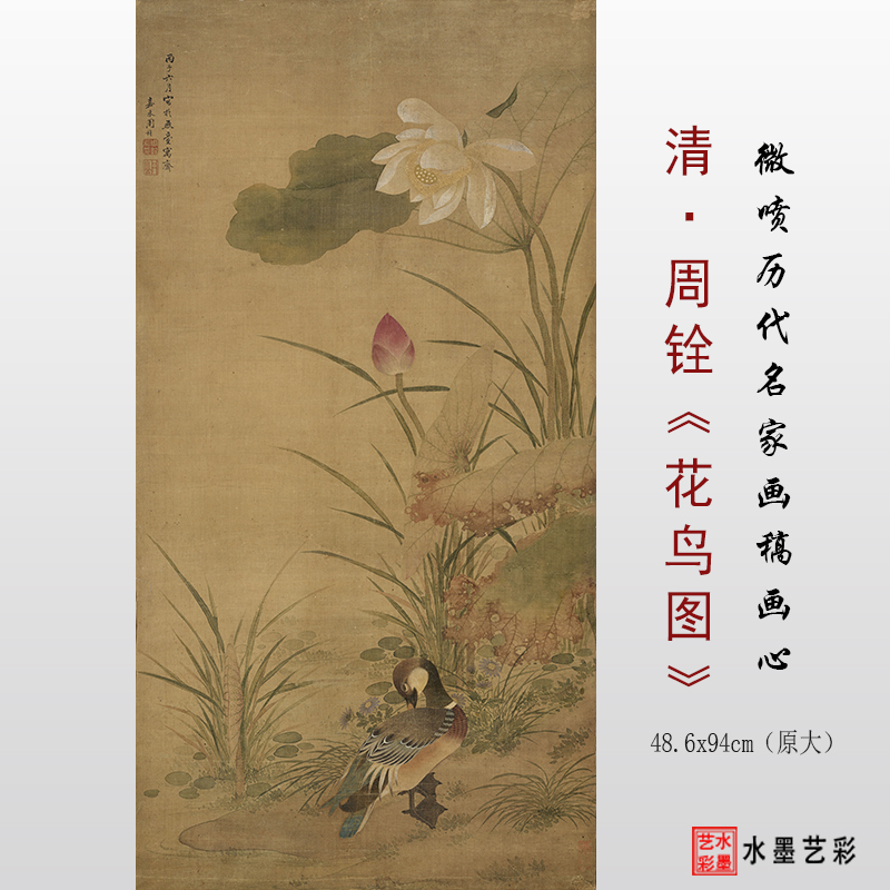 花鸟图临摹画稿高清微喷打印