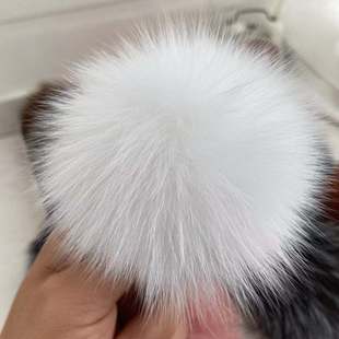 8-9厘米狐狸头毛手工毛球diy鞋配饰装饰品耳饰毛绒球挂件发圈配饰