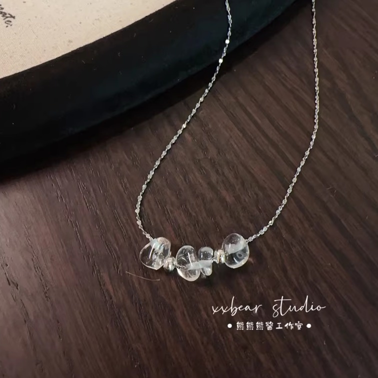 熊熊熊酱·原创设计天然水晶白水晶项链饰品轻奢简约女闺蜜礼物
