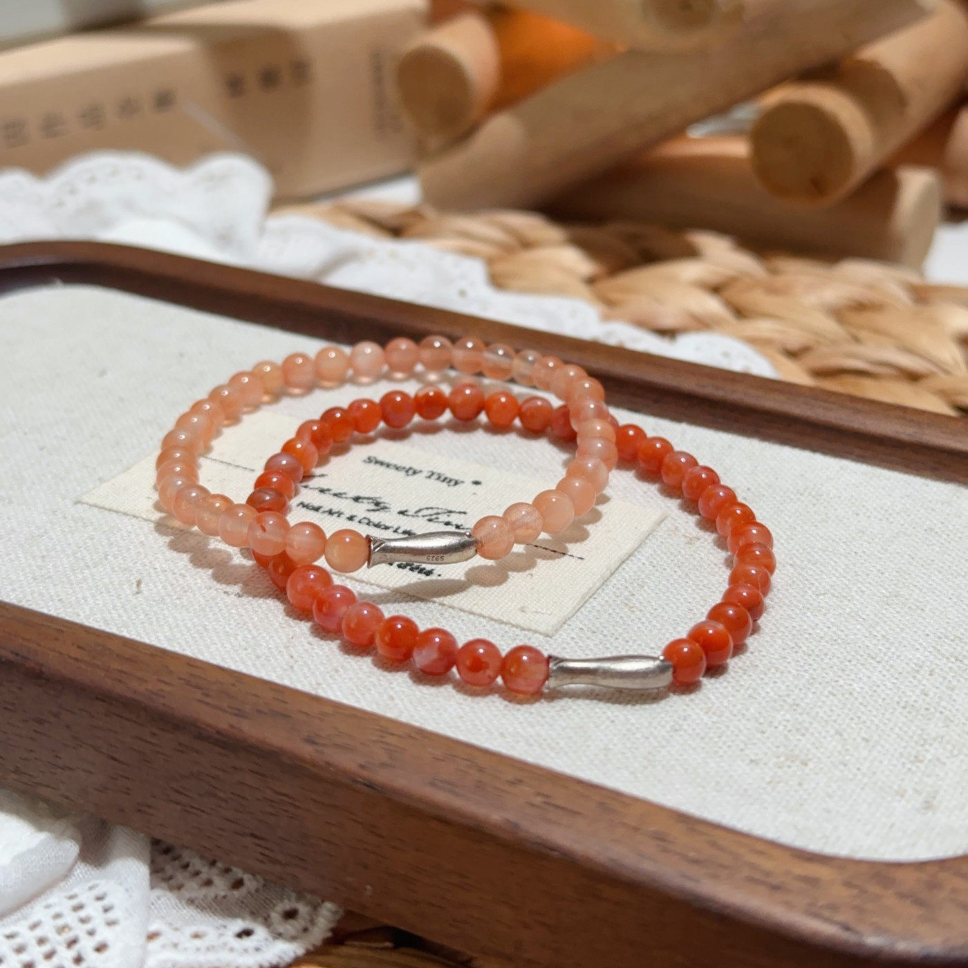 熊熊熊酱「年年有鱼」原创设计冰飘南红文玩手串银饰手链本命年