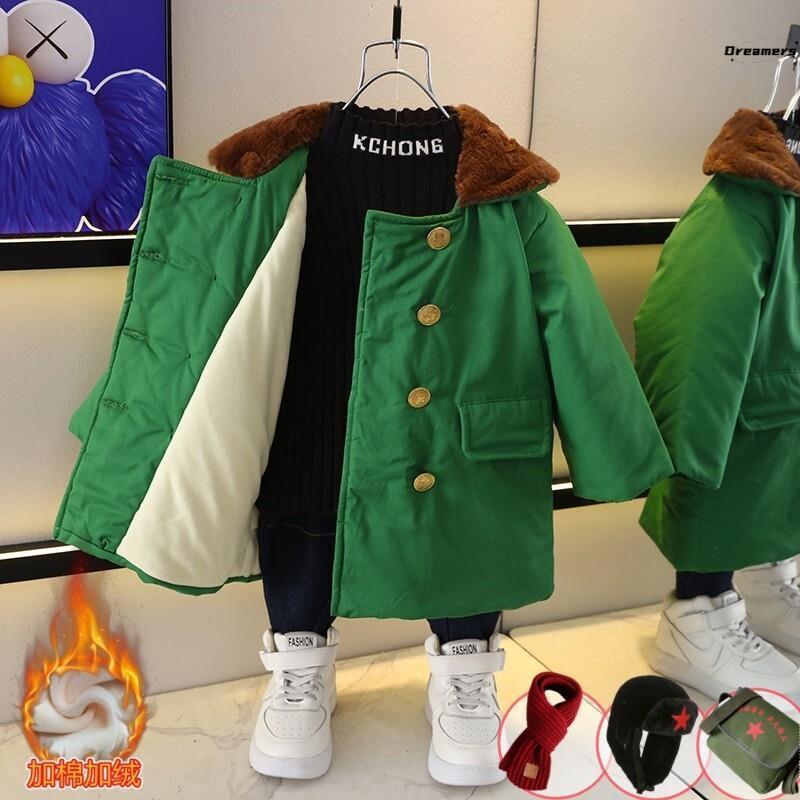 儿童军大衣男童棉服加绒加厚东北