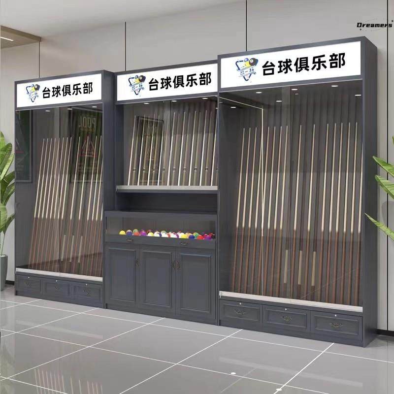 。实木烤漆台球杆展示柜台球室厅存杆柜桌球会员大小头杆球杆柜定